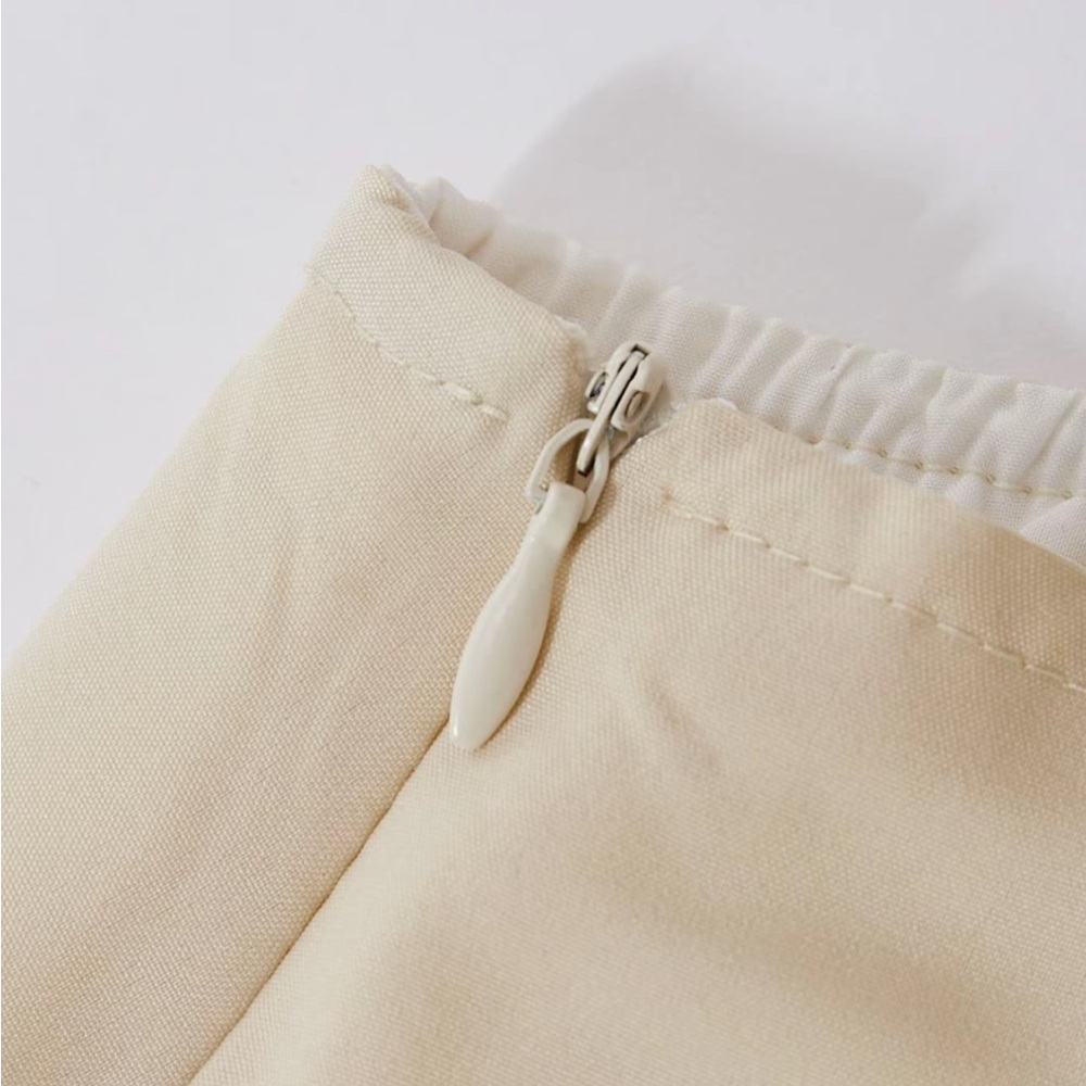 High Low Cream Ruffle Skirt - Picture 3 of 6